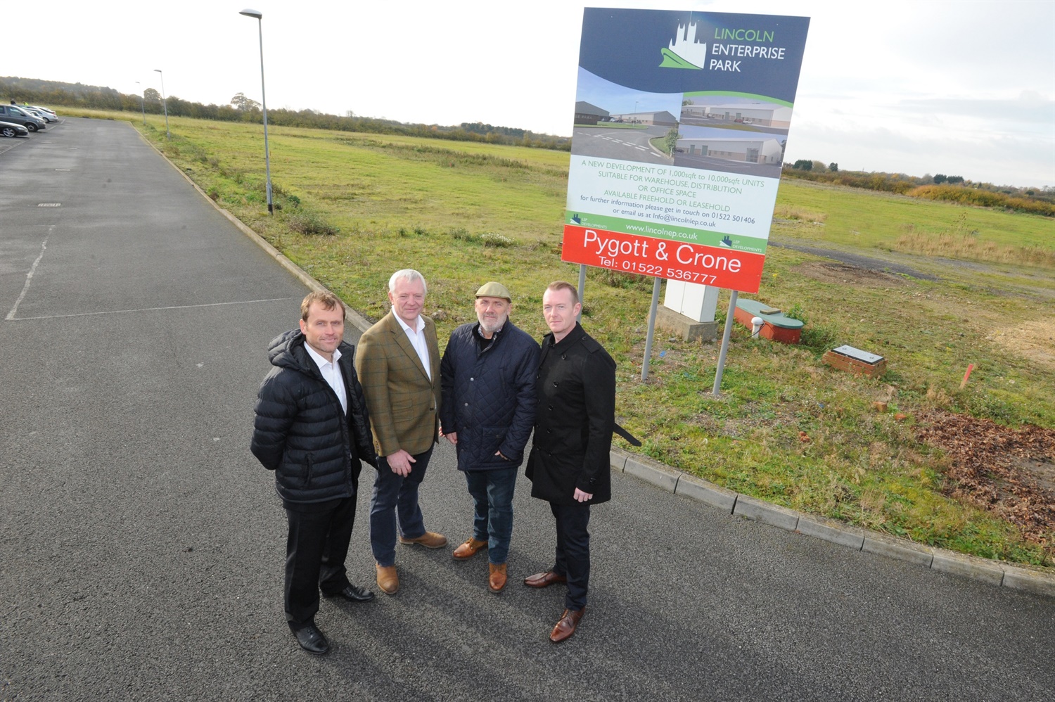 Left to right are Stewart Maher from Maher Millard Construction; Paul Furneaux, Managing Director at Healthguard; Paul Green, Managing Director of Lynx AC and Nicholas Falkinder, Managing Director of LEP Developments.